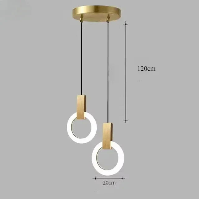 Moderne LED hanglamp met gouden ring