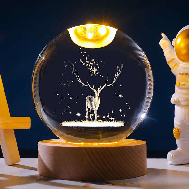 Astranova Galaxy Nachtlicht | LED Kristallbol met Melkweg-ontwerp | Warmwit Licht | Creatief Cadeau voor Kinderen & Volwassenen