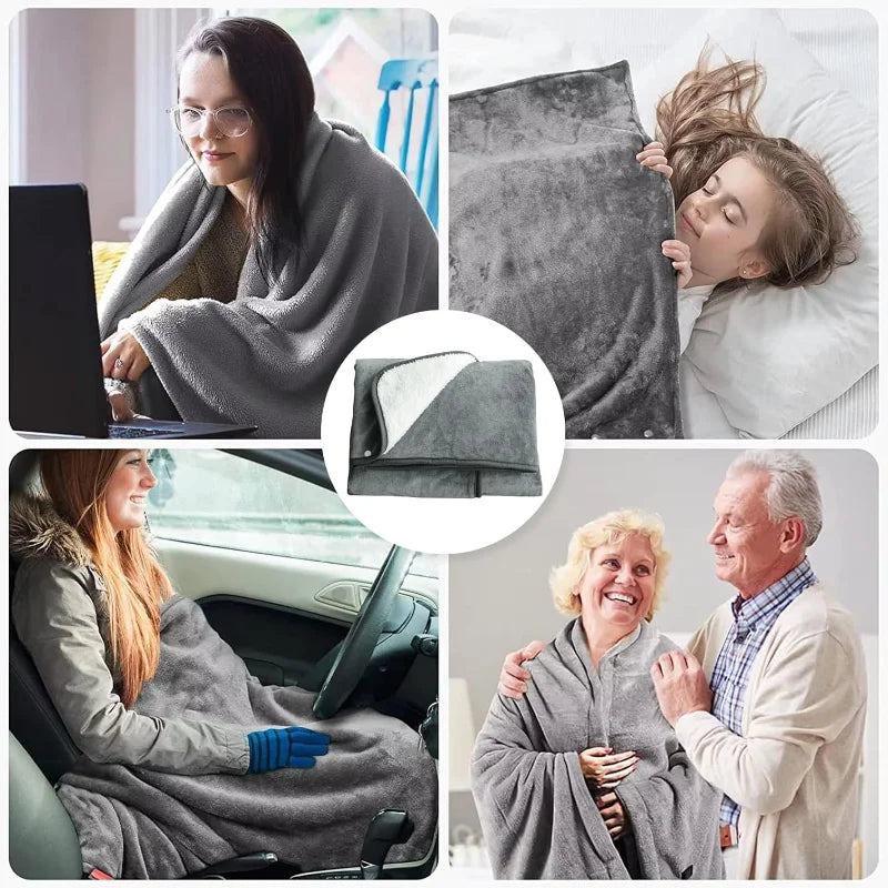 CozyTherm Wear USB-Warmtedeken om te Dragen | 150 × 85 cm | 3 Temperatuurstanden | Wasbaar in de Machine & Draagbaar