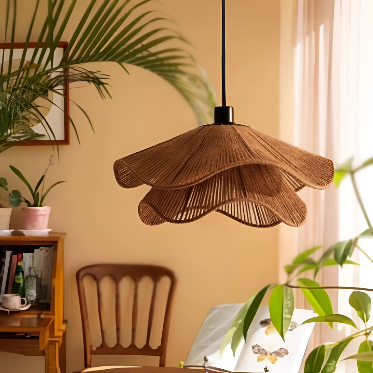 Cape Points Boho Natuurlijke Jute Vezel Hanglamp
