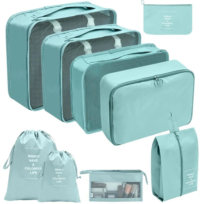 PackWunder Reisorganizer Set 7/8/9/10-delig | Opvouwbare Koffer-organizer | Voor kleding, schoenen & accessoires
