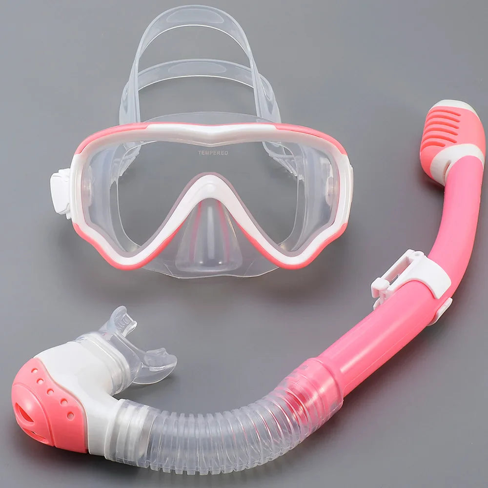 AquaJuni Kinder Duikmasker met Snorkel | Antifog & Lekvrij | Gehard Glas & Silicoon | Voor Jongens & Meisjes 7–15 Jaar