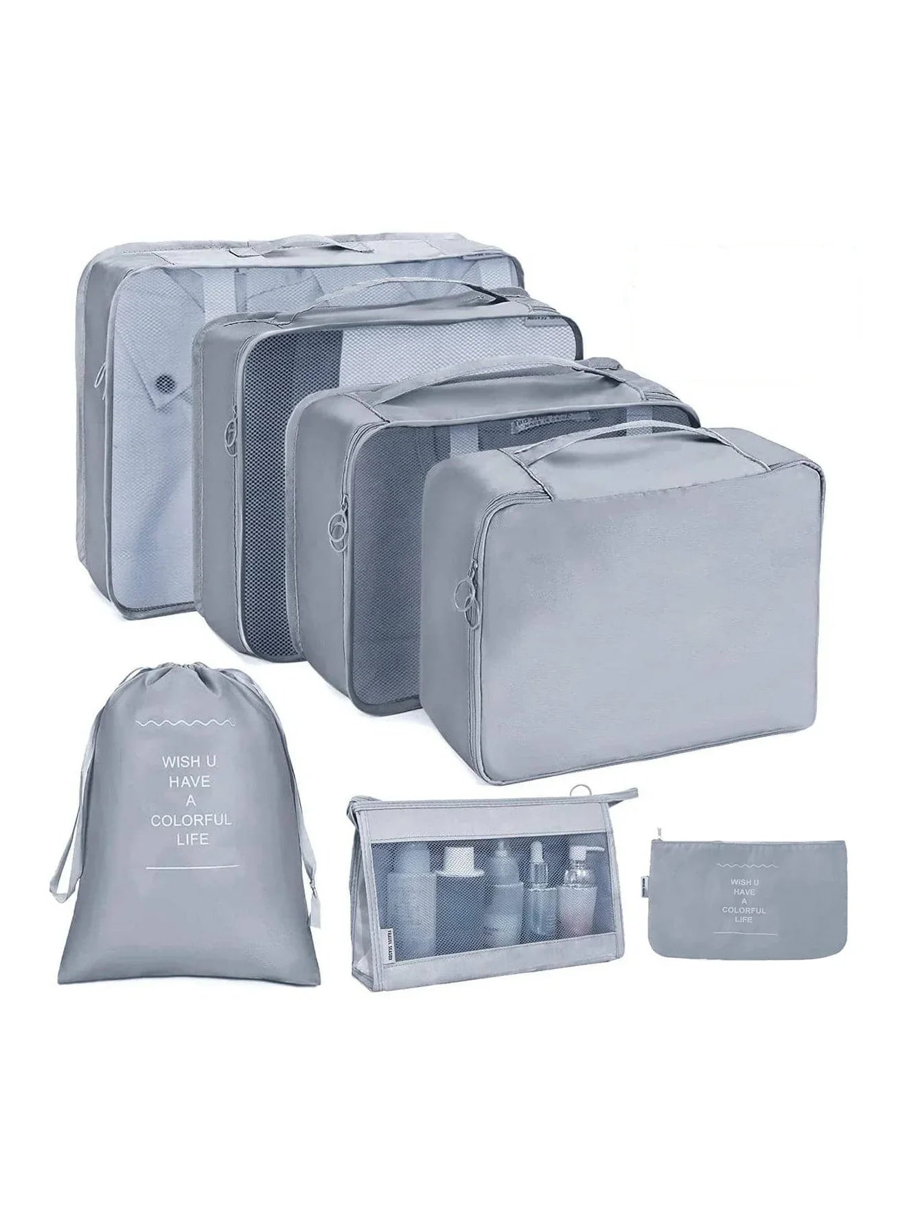 PackWunder Reisorganizer Set 7/8/9/10-delig | Opvouwbare Koffer-organizer | Voor kleding, schoenen & accessoires