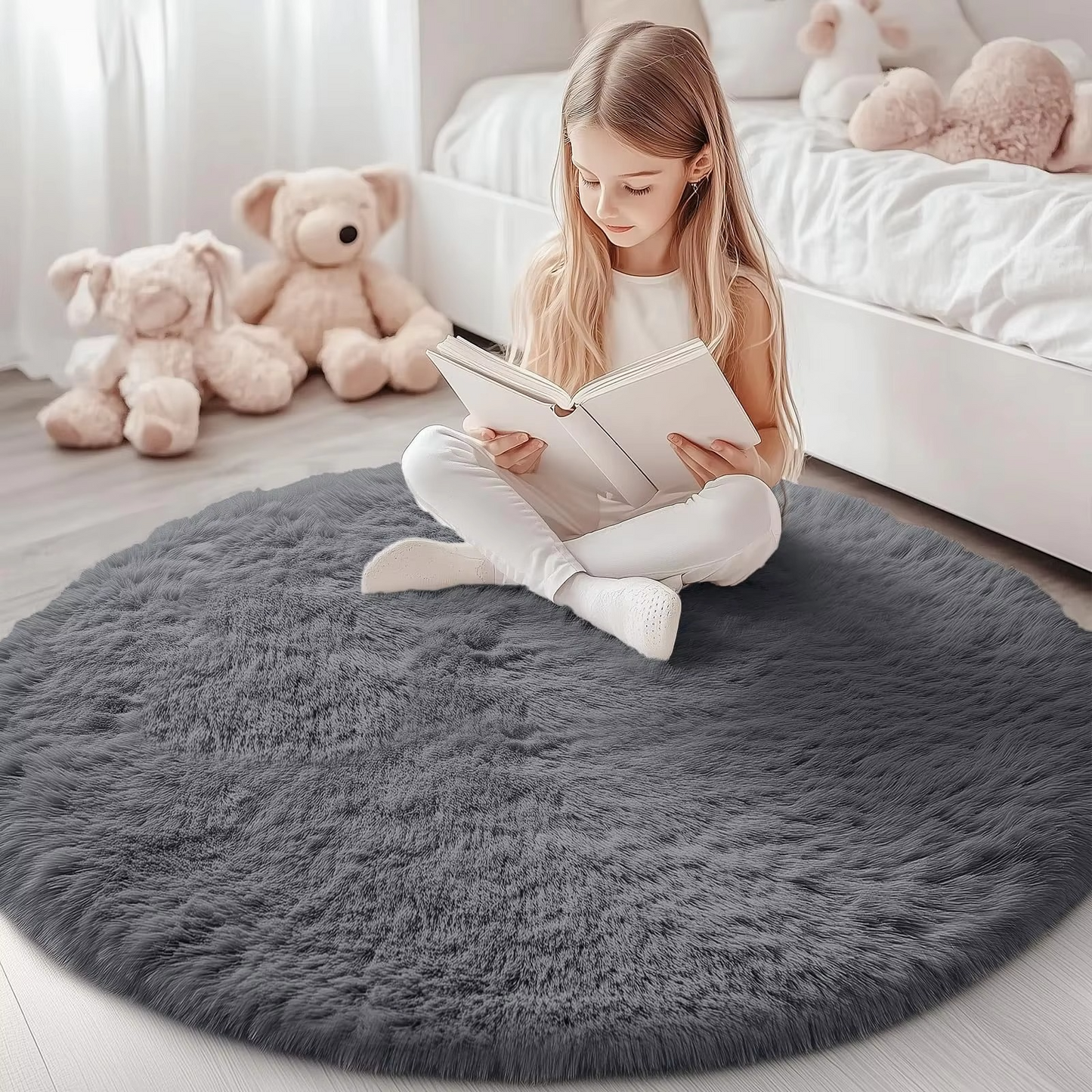 Runder Shag-Tapijt 150 cm