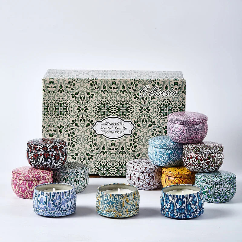 Florivis – 12-Delige Sojawas Geurkaarsen Set voor Aromatherapie & Cadeau