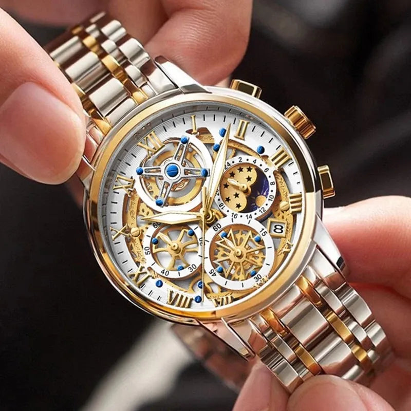 Elegante Business-Quartz Horloge voor Heren | Waterdicht tot 3 Bar – Ronog