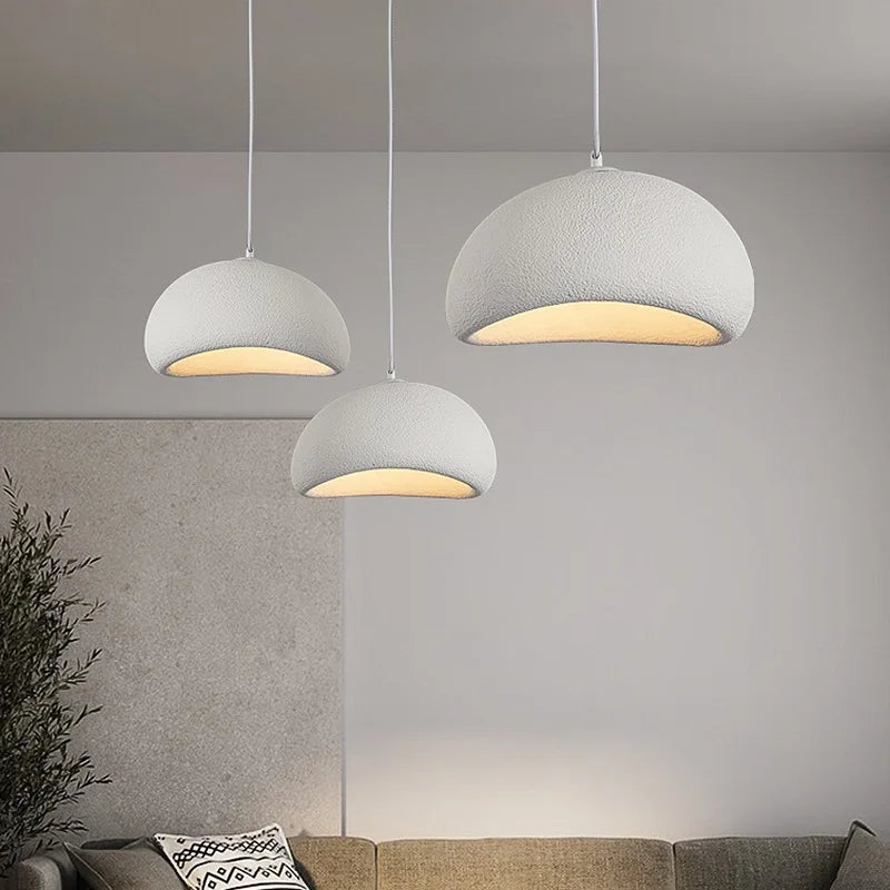 Hangende LED plafondlamp in wabi-sabi stijl