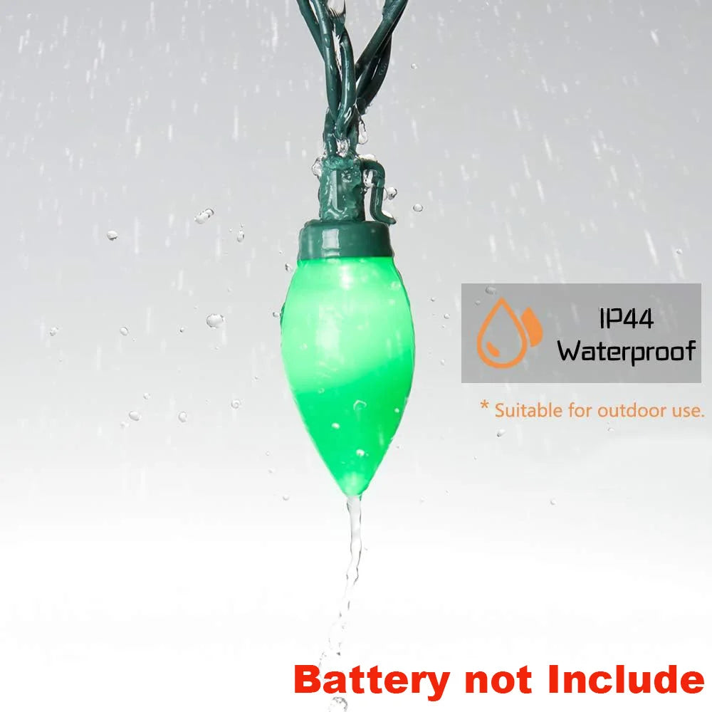 LumiBerry LED Kerstlichtjes C7 | Vintage Aardbei-Design | Afstandsbediening & Timer | Binnen & Buiten