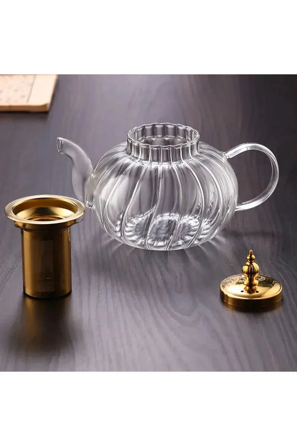 Glazen Theepot met Infuser en Deksel voor Losse Thee