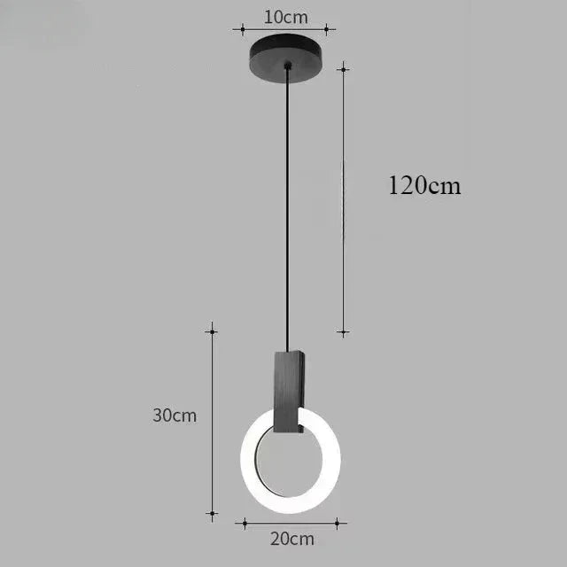 Moderne LED hanglamp met gouden ring
