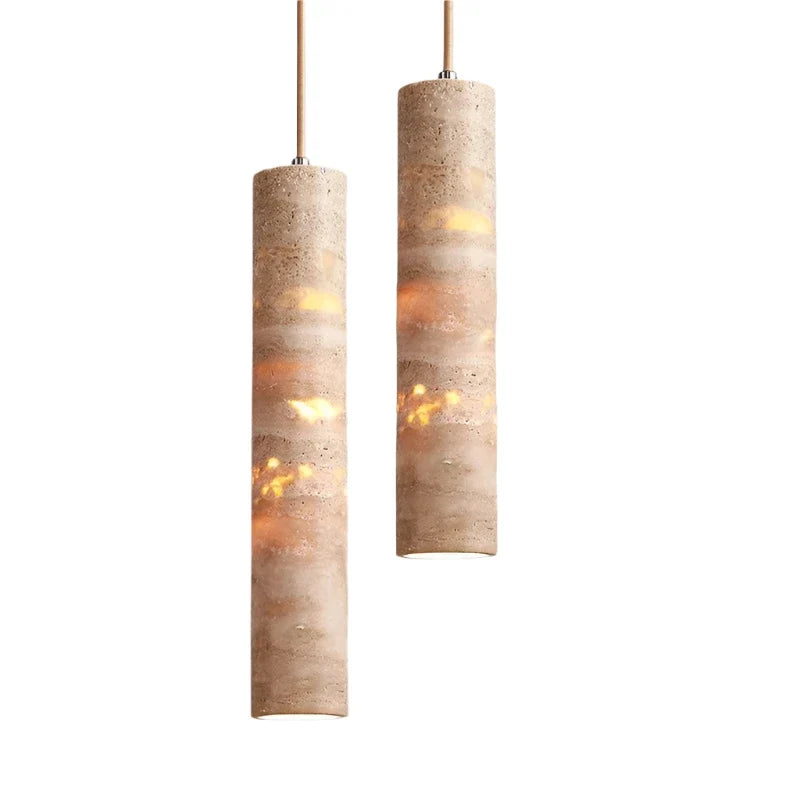 Crème Travertin Tube Hanglamp