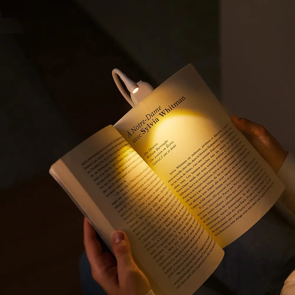 Mini Boeklamp - Draagbaar Clip-On Nachtlampje met USB-oplading, dimbaar LED voor Slaapkamer, Oogbescherming en Kamperen - 360° Draai Clip Boeklamp