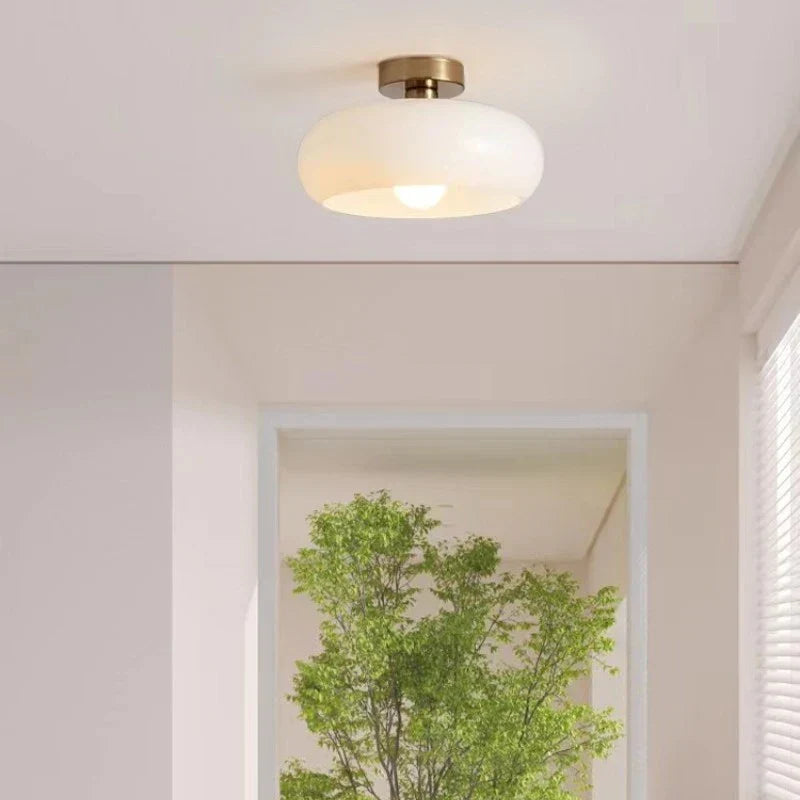 Hanglamp met opalescente lampenkap – een elegante retro Bauhaus stijl