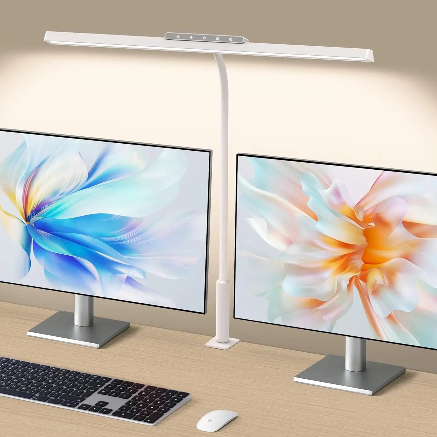 Lumavue LED Bureau Lamp met Klem | Extra Brede Verlichting | Traploos Dimbaar & Instelbare Kleurtemperatuur | Voor Thuiswerkplek & Schermwerkplek