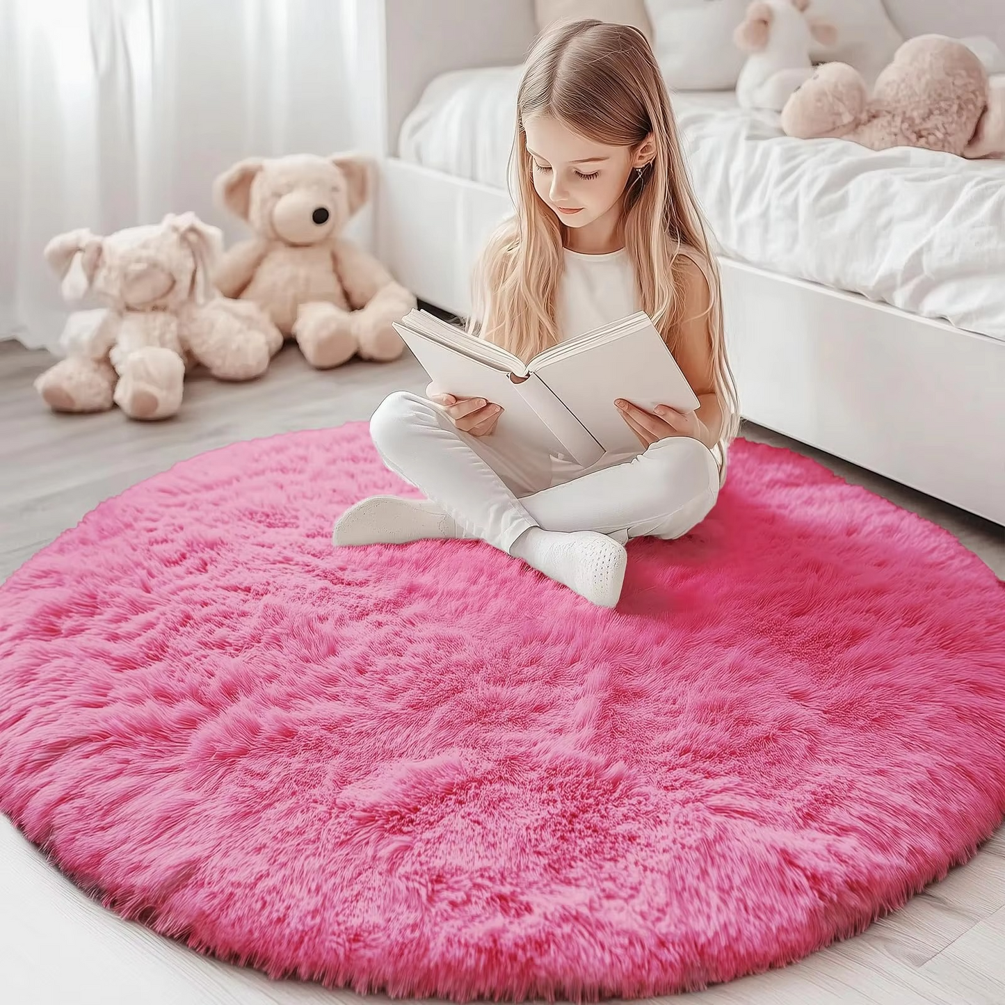 Runder Shag-Tapijt 150 cm