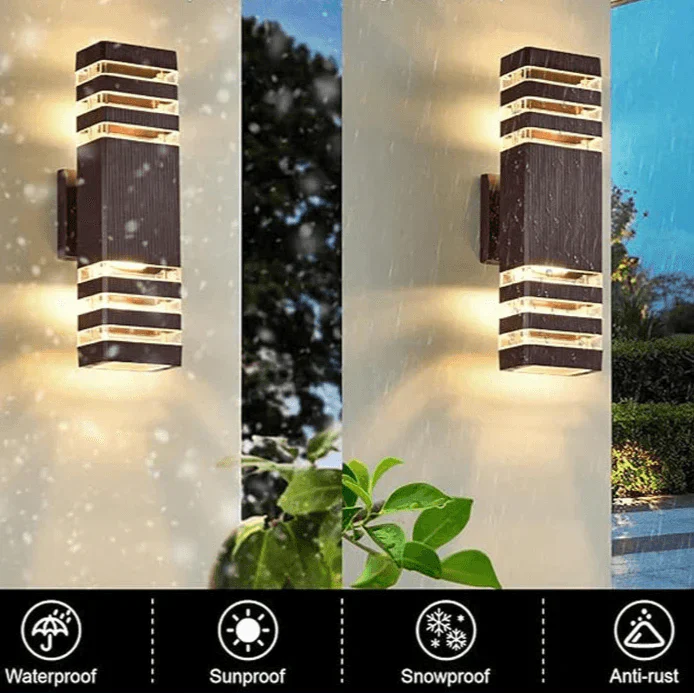 LumiBloc™ | Up & Down Effect | E27 Fitting | IP65 Waterdicht | Modern Design voor Tuin & Balkon