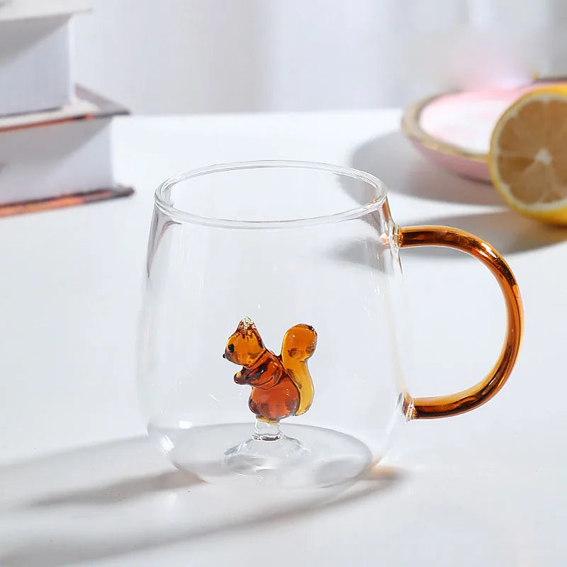 Glazen beker met dierenmotief | Speelse dierenmokken voor sap, thee en decorati