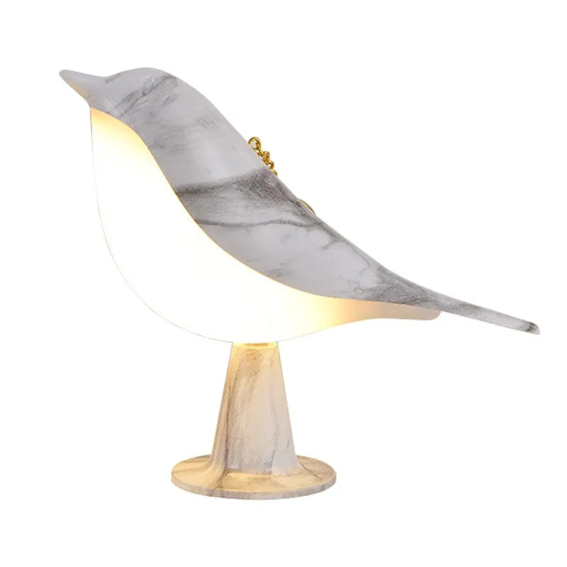 LuxeGlow Elegante Bureau Vogel Lamp | Oplaadbare nachtlamp met dimmer voor 3 kleurtemperaturen en touchsensor voor een serene slaapkamer sfeer
