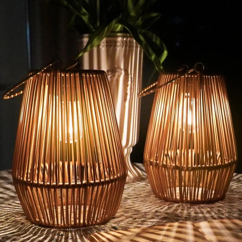 Solar Buiten Handgeweven Tuinlampen | Waterdichte Landschapsverlichting voor Villa & Terrasdecoratie - Alpho