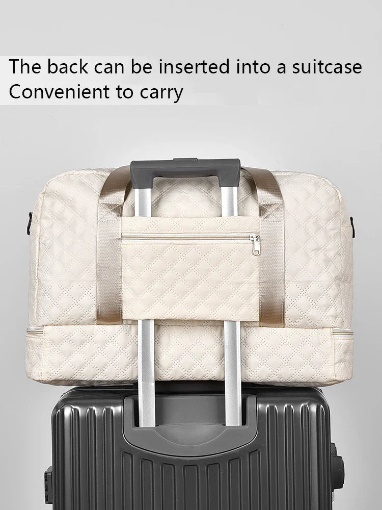 Raumio TravelFlex Lichte Reisetas met Ruitpatroon | Grote Sport- & Weekendtas met Schoenenvak & Vochtvak | Handbagagegeschikt & Opvouwbaar