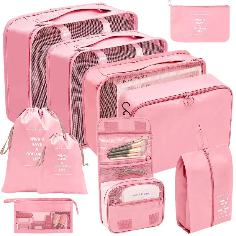 PackWunder Reisorganizer Set 7/8/9/10-delig | Opvouwbare Koffer-organizer | Voor kleding, schoenen & accessoires