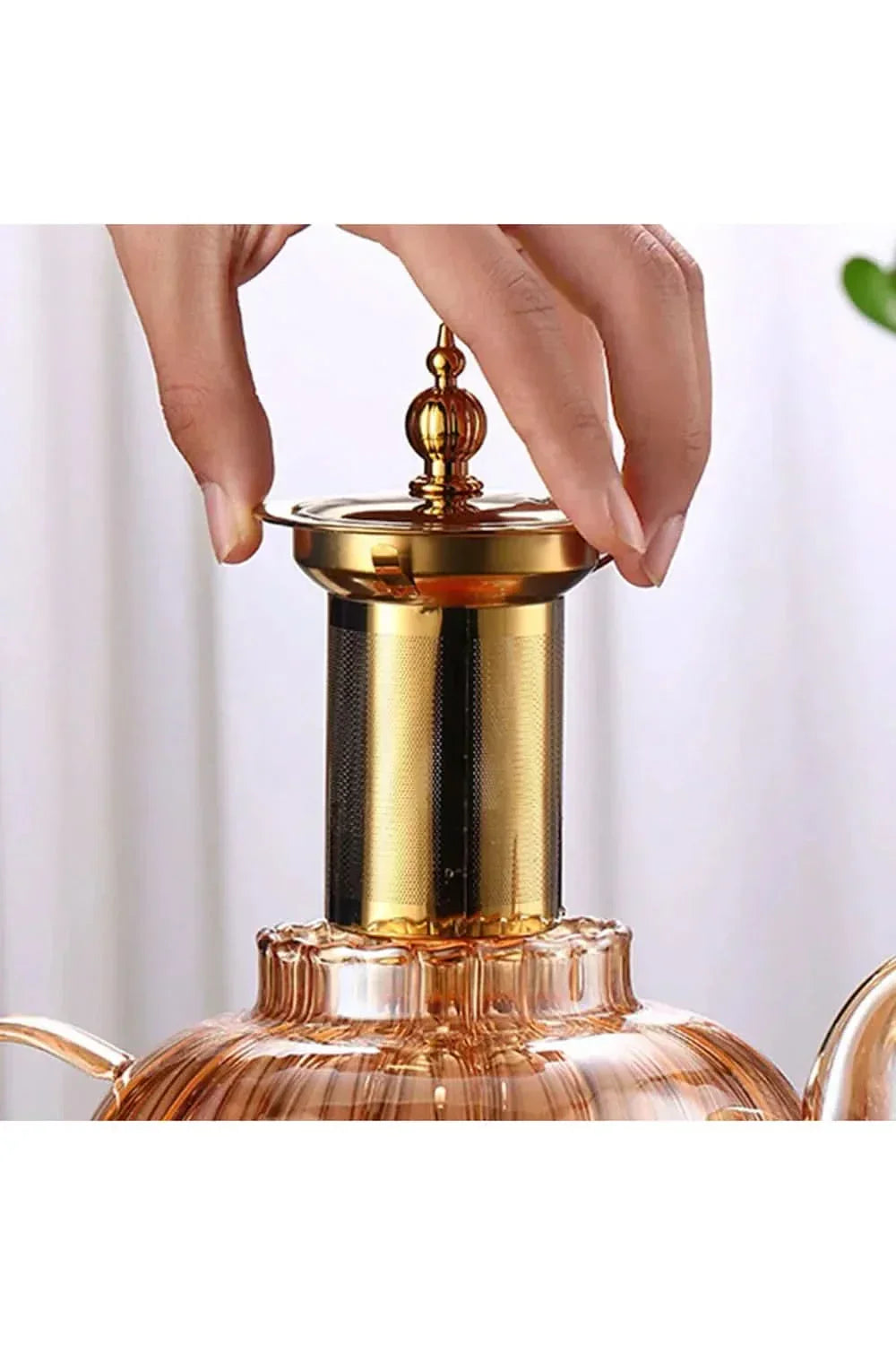 Glazen Theepot met Infuser en Deksel voor Losse Thee
