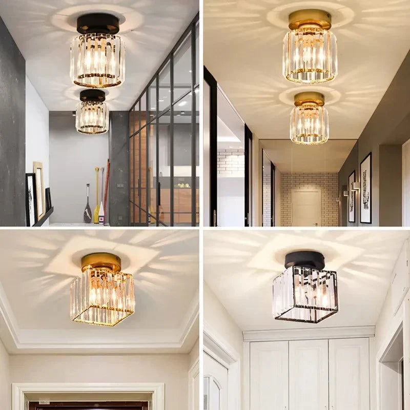 Moderne Kristallen Plafondlamp Glam Flush Mount Glazen Lamp