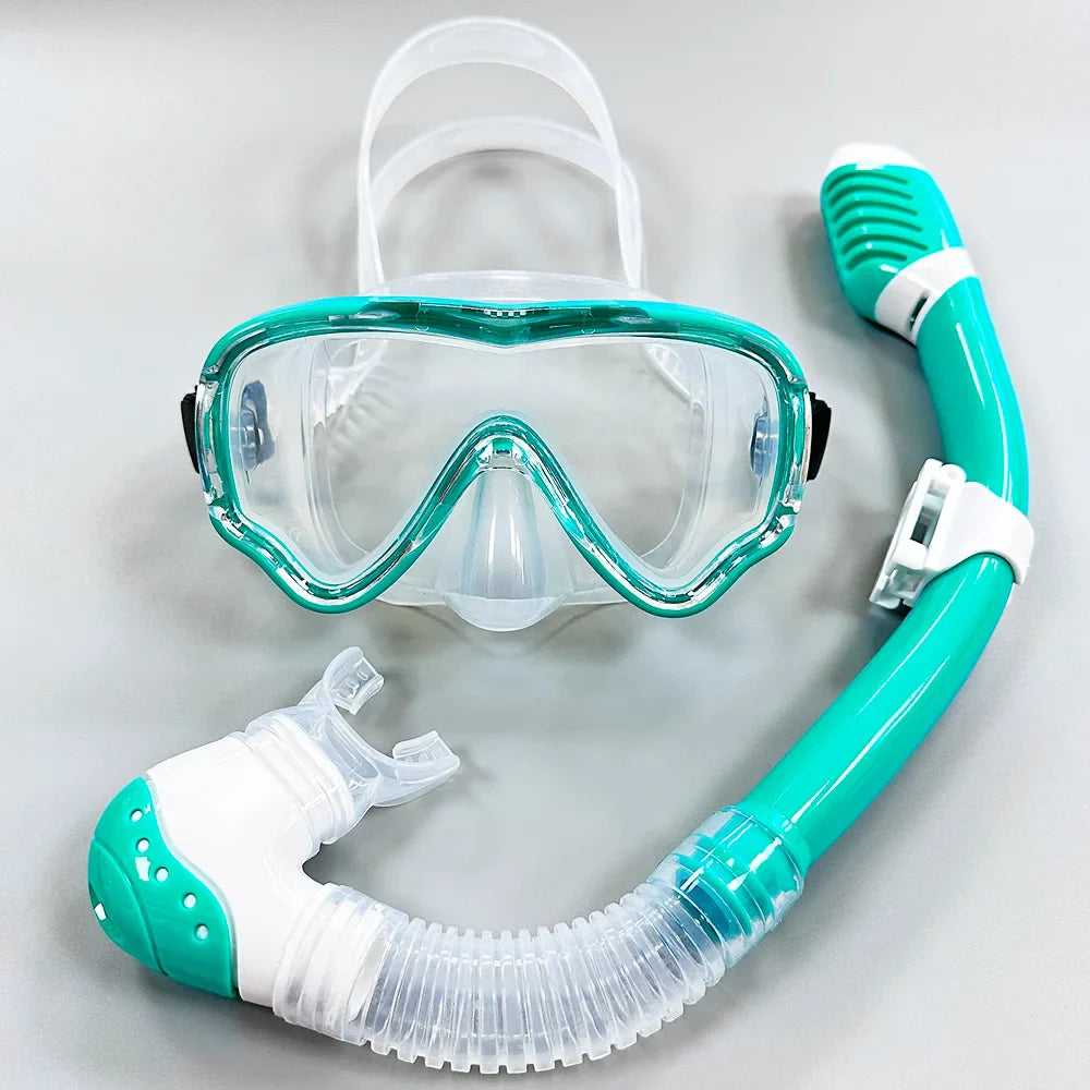 AquaJuni Kinder Duikmasker met Snorkel | Antifog & Lekvrij | Gehard Glas & Silicoon | Voor Jongens & Meisjes 7–15 Jaar