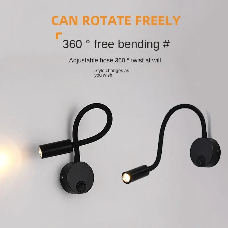 Veelzijdige LED-Wandlamp: Modern, Flexibel, Perfect om in Bed te Lezen