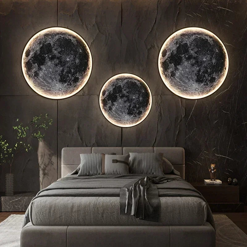 Decoratieve LED wandlamp in de vorm van een maan