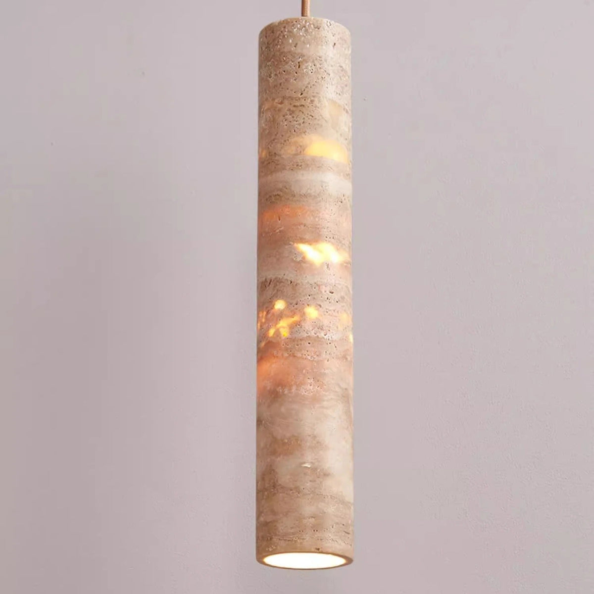 Crème Travertin Tube Hanglamp