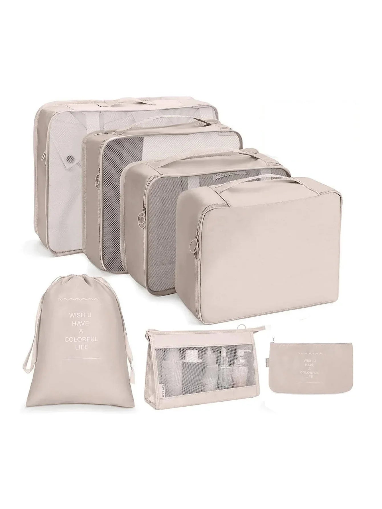 PackWunder Reisorganizer Set 7/8/9/10-delig | Opvouwbare Koffer-organizer | Voor kleding, schoenen & accessoires