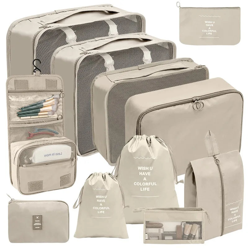 PackWunder Reisorganizer Set 7/8/9/10-delig | Opvouwbare Koffer-organizer | Voor kleding, schoenen & accessoires
