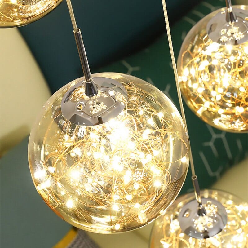 AstraLumen Glazen Bol Trap Chandelier Verhoogt Trapverlichting