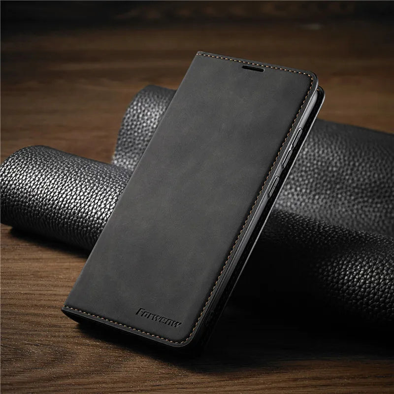 iPhone Hoes: Magnetische Lederen Tas voor Stijlvolle Bescherming