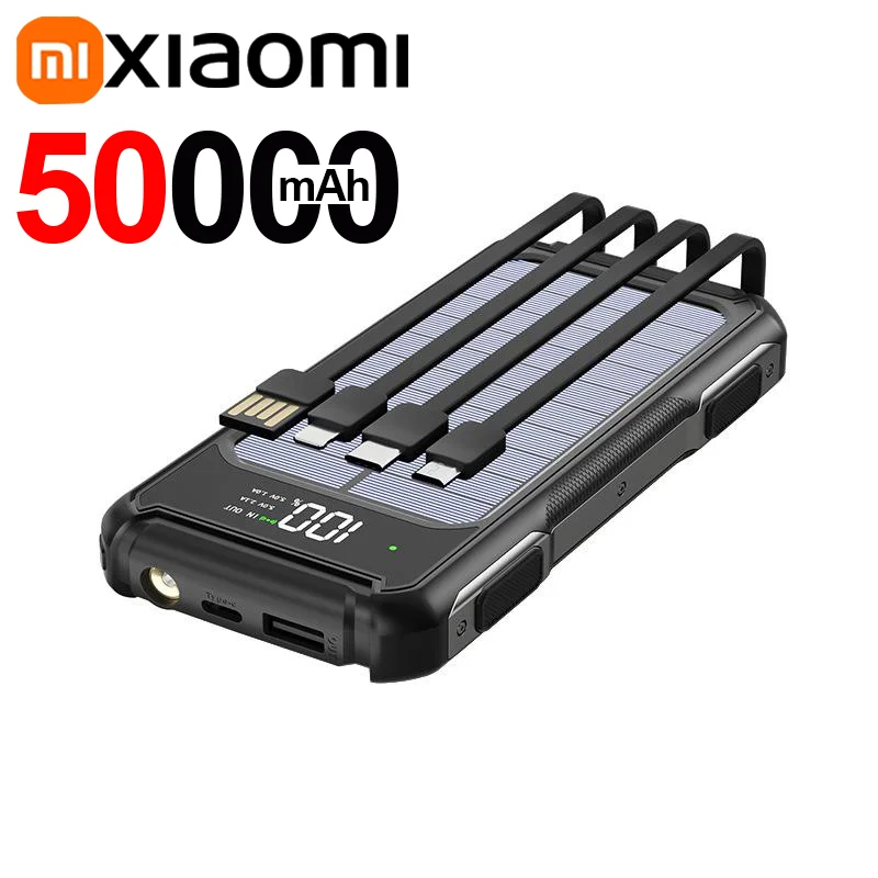 Powerbank Solare Voltora 20K | 20.000mAh | 4-in-1 Kabel | Snelladen & Nood LED | Voor iPhone & Samsung