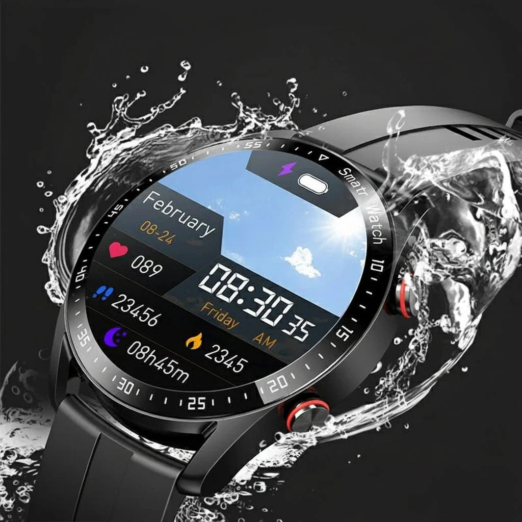 CARDIOTRON – Premium Heren-Smartwatch met ECG+PPG & Belfunctie
