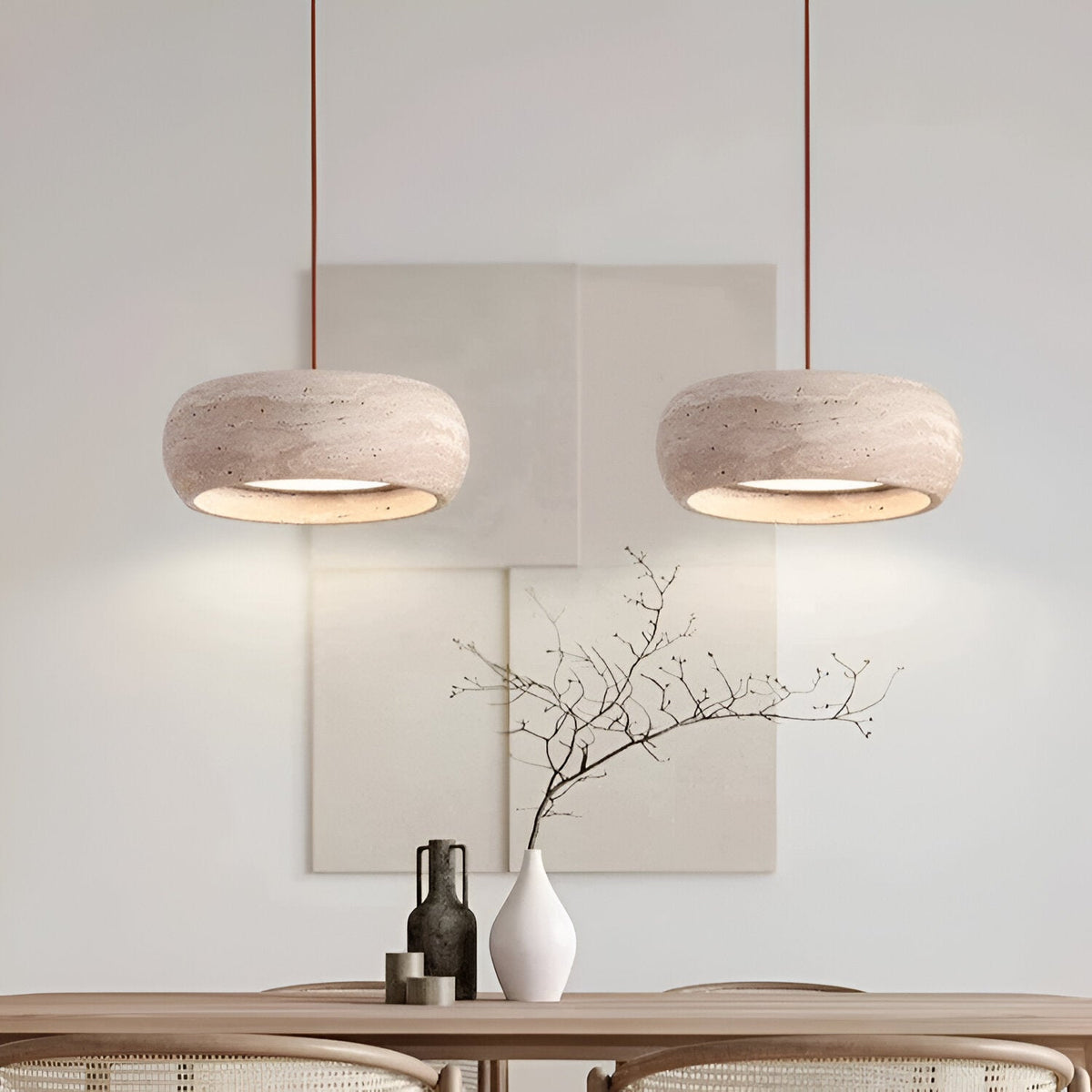 Wabi Sabi Stijl Travertijn Steen Hanglamp