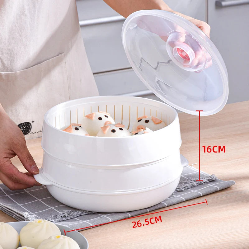 GourmetSteam Luxe Multi-Layer Stoompan | Duurzaam PP-container voor perfect gestoomde broodjes en dumplings met een veilige deksel