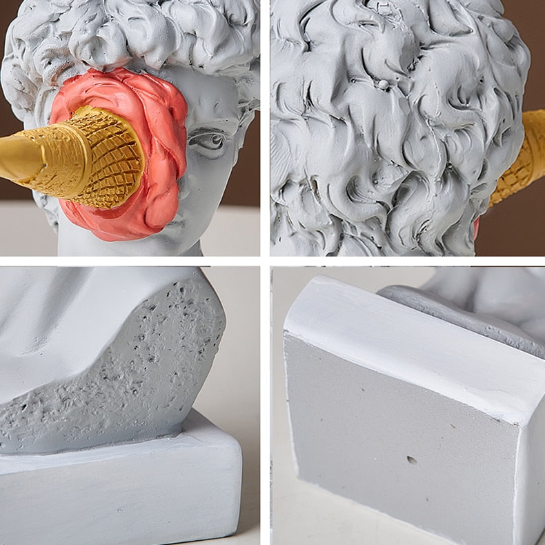 David Beeldje met IJsje Huisdecoratie Sculptuur