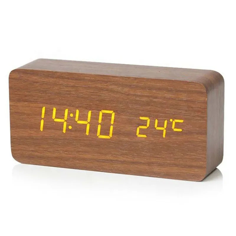 EcoTime Digitale Houten Wecker | LED-display | Modern Design | Stil | Milieuvriendelijk