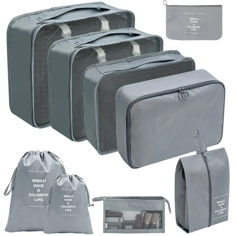 PackWunder Reisorganizer Set 7/8/9/10-delig | Opvouwbare Koffer-organizer | Voor kleding, schoenen & accessoires