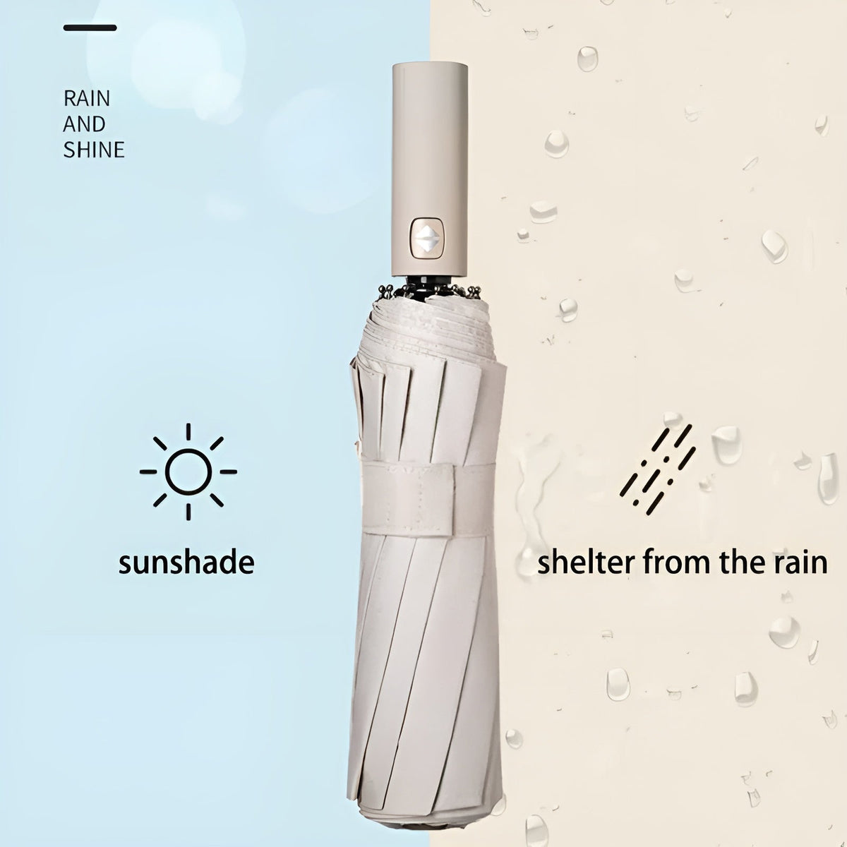 Automatische paraplu – UV-bescherming SPF 50+, Compact & Windbestendig