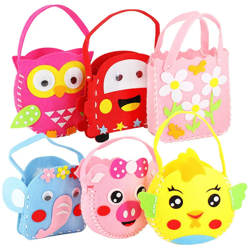 LuxeCraft Kinder Handwerkset | Creatieve DIY-tassen voor kinderen met schattige dieren- en bloemontwerpen, perfect voor handvaardigheid en spelplezier