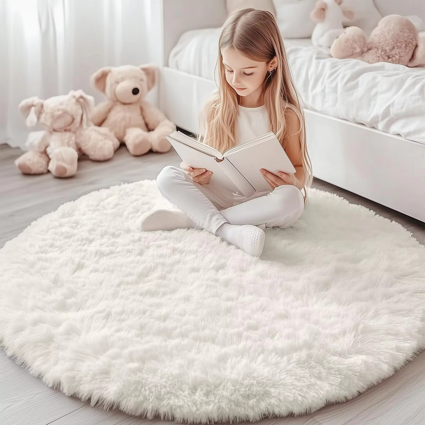 Runder Shag-Tapijt 150 cm
