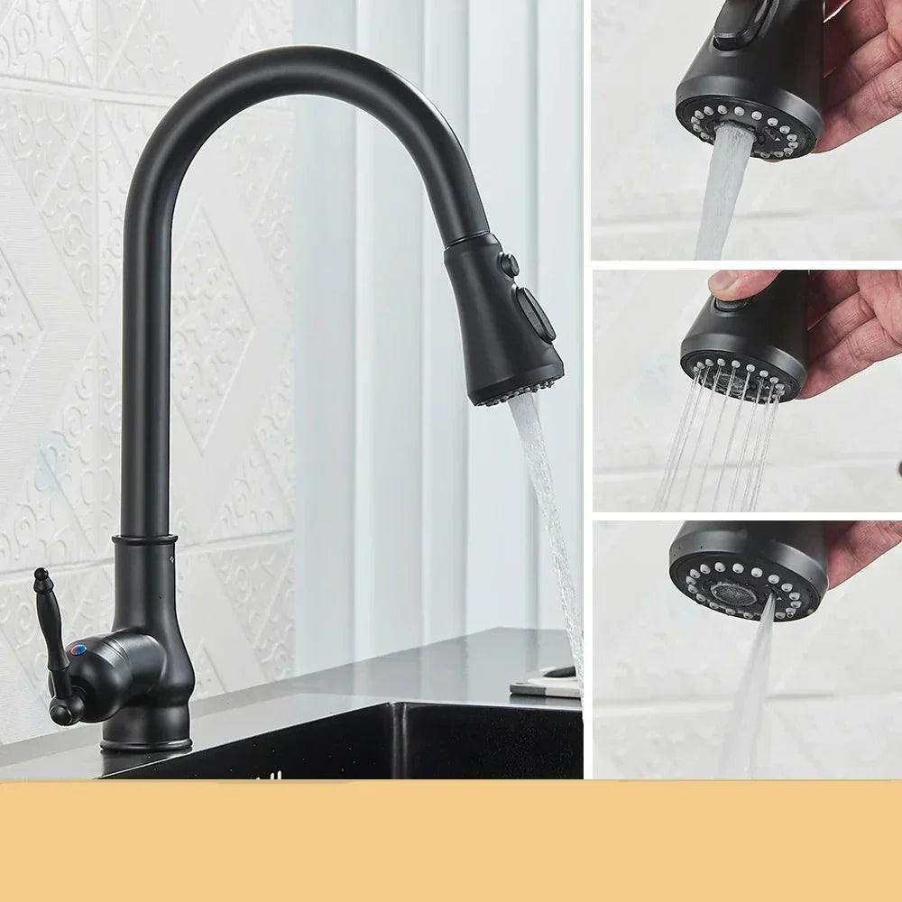 VintageTap Antieke Messing Keukenkraan – Retro Stijl Mengkraan met Draaiende Uitloop