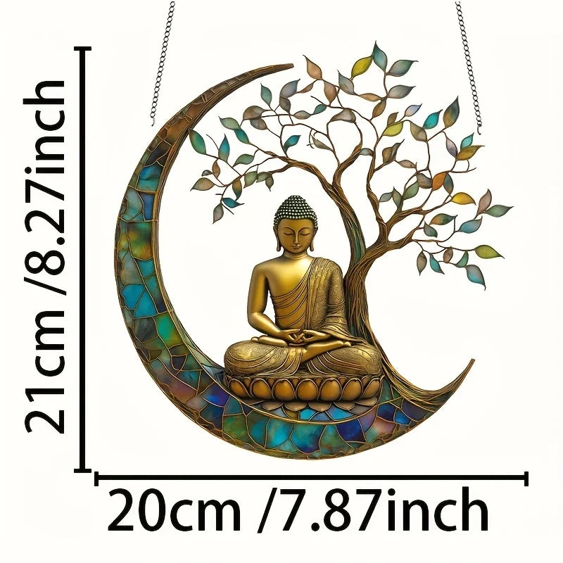 Acryl Zonvanger ZenLight | 2D Boeddha Decor | Raam- & Woonaccessoire | Spirituele Ruimtelijke Vormgeving