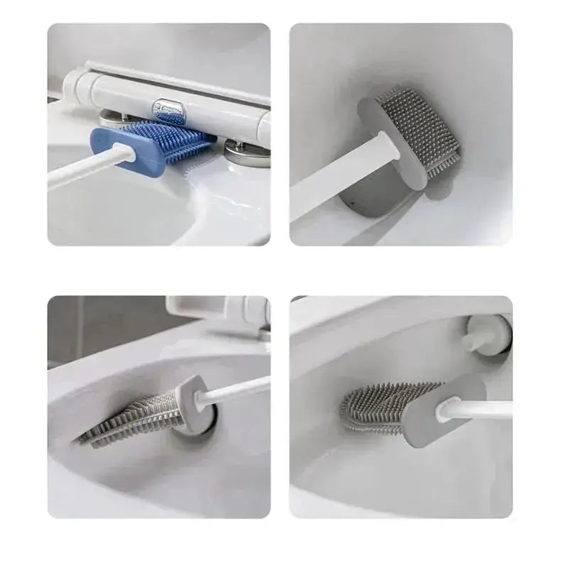 Toiletborstel HygieBrush DuoClean | 2-in-1 Siliconen WC-borstelset met wandhouder | Antibacterieel & ruimtebesparend