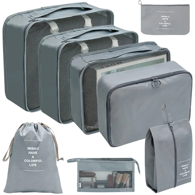 PackWunder Reisorganizer Set 7/8/9/10-delig | Opvouwbare Koffer-organizer | Voor kleding, schoenen & accessoires