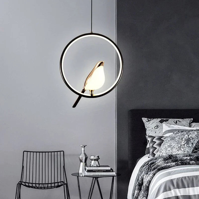 Luxe Hanglamp met Gouden Vogel